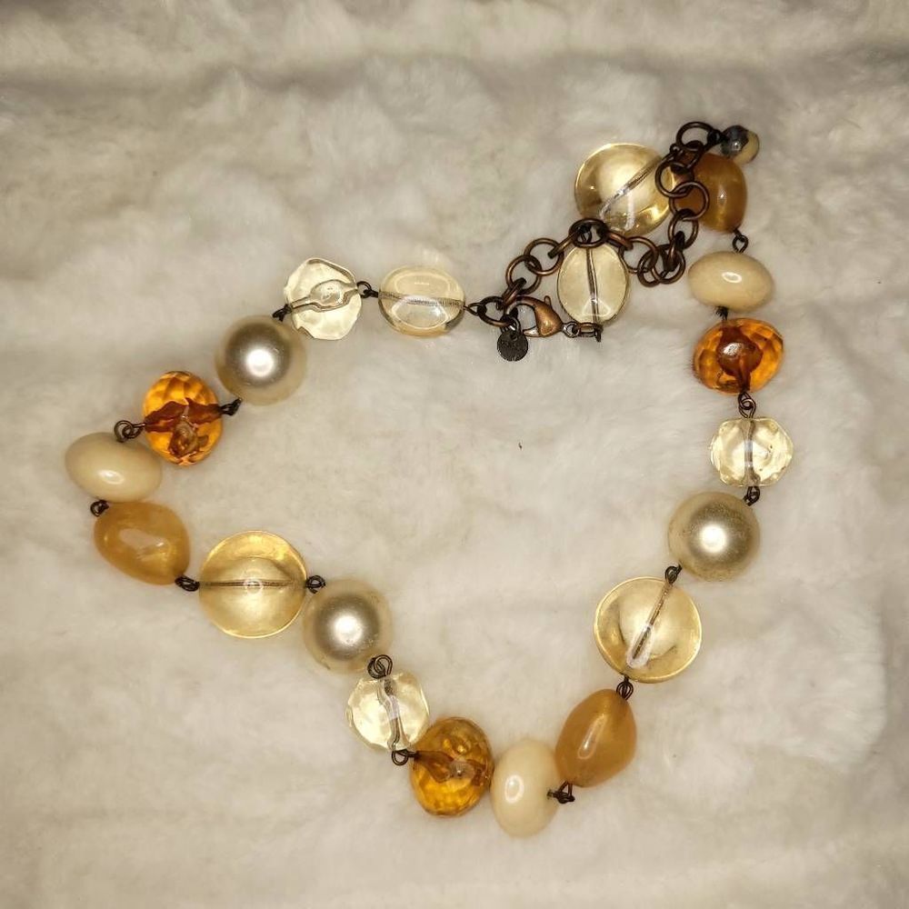 Furla Elegant Amber Beaded Necklace 30$